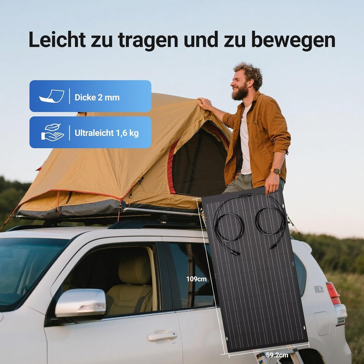 120 W flexibele zonnepanelen, 1 x 120 W balkon monokristallijne flexibele zonnepaneelmodule IP67 zonnecel fotovoltaïsch off-grid voor camper, auto, schuur, dak, boot