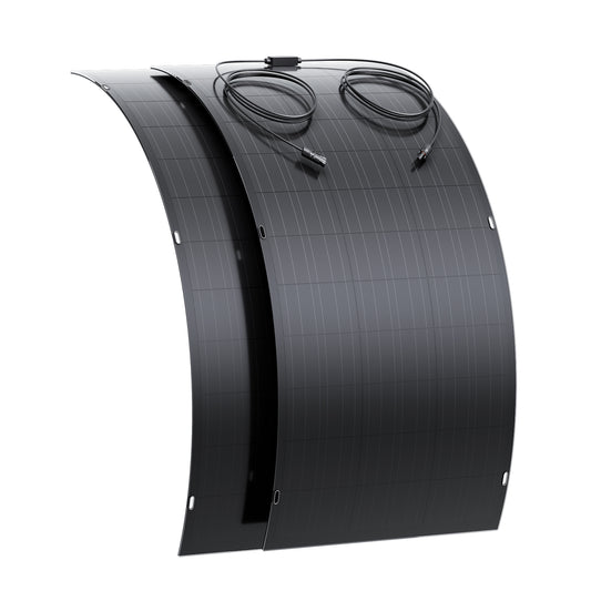 240W Flexibele Zonnepaneelset, 2 x 120 W flexibele zonnecellenmodule, IP67 voor balkon, camper, auto, schuur, dak, boot, off-grid