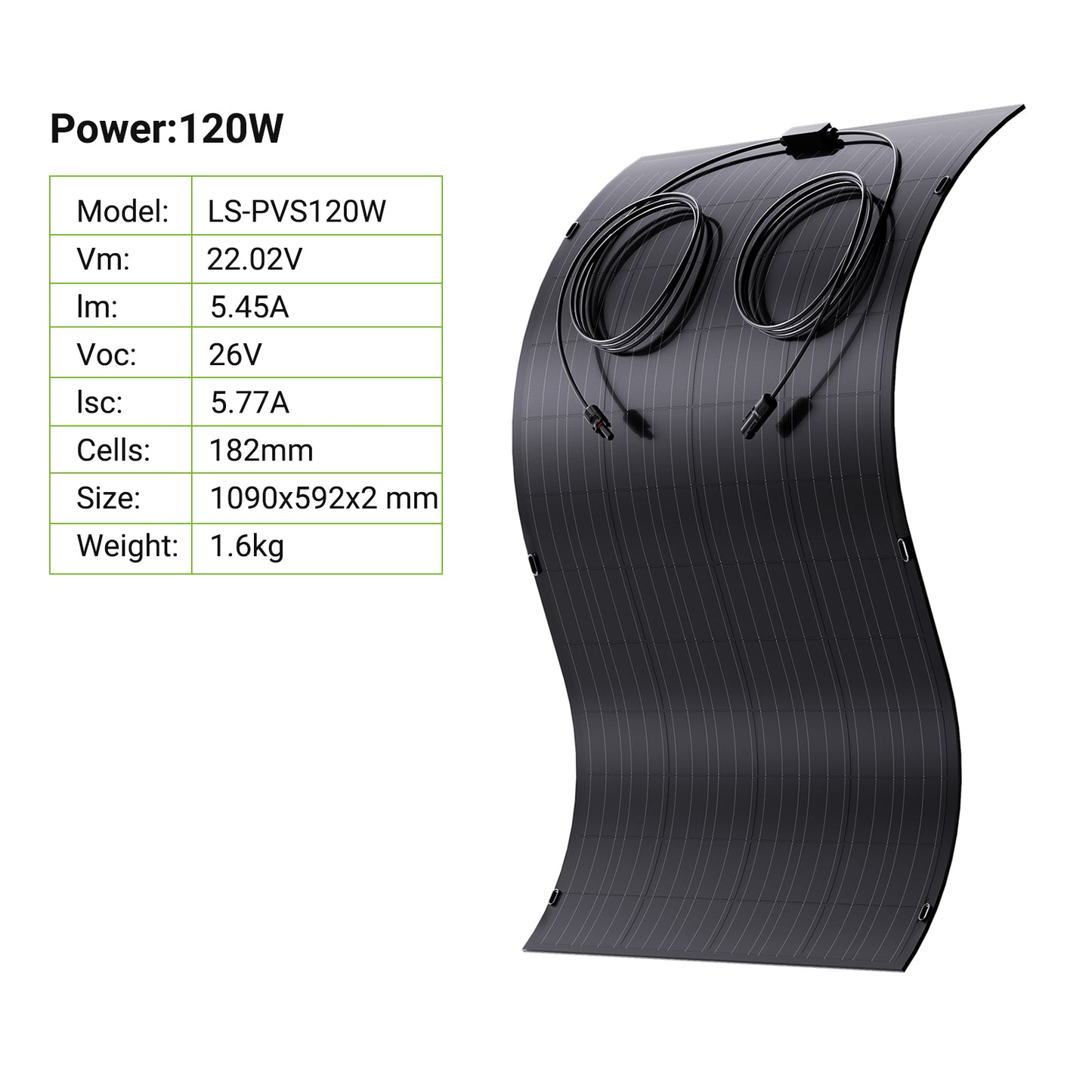 240W Flexibele Zonnepaneelset, 2 x 120 W flexibele zonnecellenmodule, IP67 voor balkon, camper, auto, schuur, dak, boot, off-grid