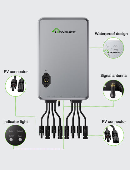 1600W Slimme Zonnehub | Dual MPPT EMS Zonne-energiemanager, wifi-appbediening, IP65 voor LiFePO4-zonnekit