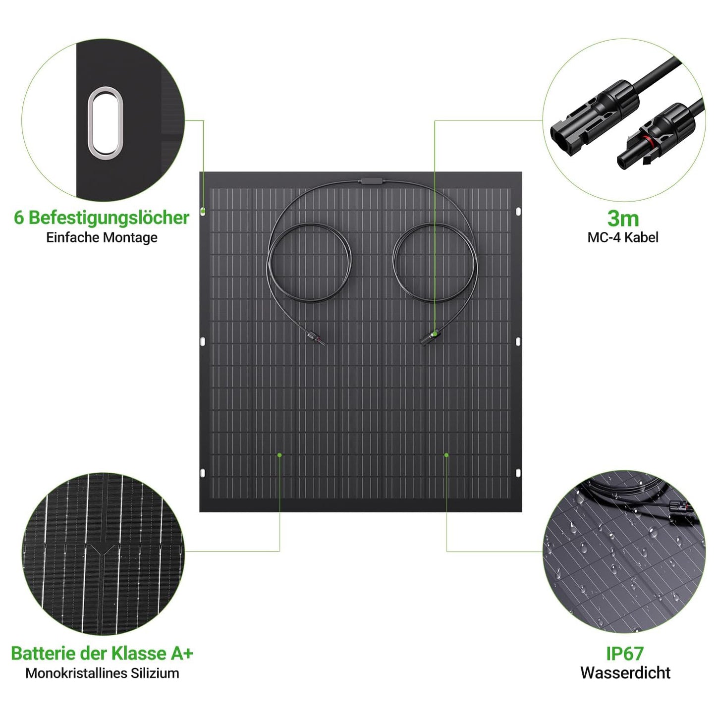 480W Flexibel zonnepaneelset 2 x 240 W flexibele zonnemodule voor camper, auto, schuur, dak, boot, balkon, IP67, fotovoltaïsche zonnecel, off-grid