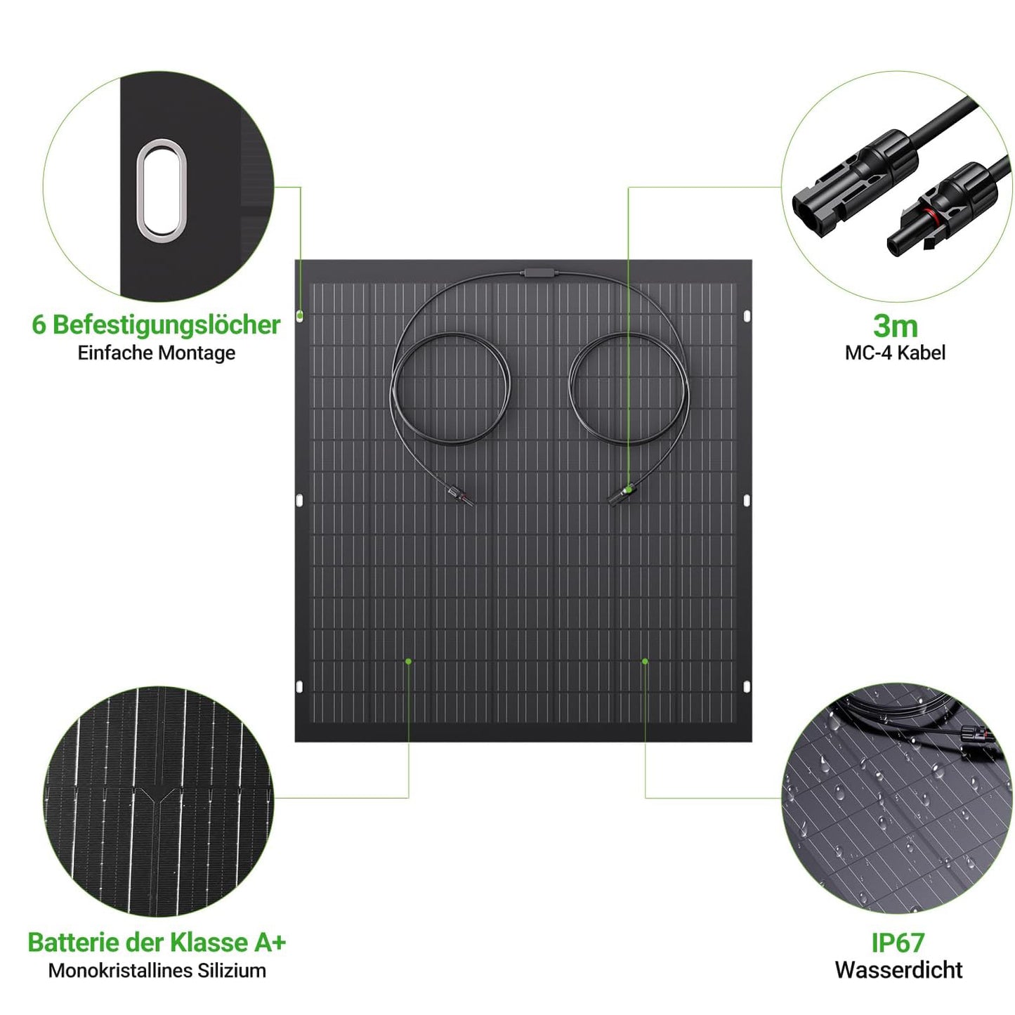 960W Flexibele Zonnepaneelkit, 4 x 240 W flexibele zonnepanelen, IP67, fotovoltaïsche off-grid zonnecellen, voor camper, auto, schuur, dak, boot, balkon