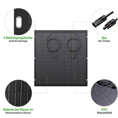 960W Flexibele Zonnepaneelkit, 4 x 240 W flexibele zonnepanelen, IP67, fotovoltaïsche off-grid zonnecellen, voor camper, auto, schuur, dak, boot, balkon