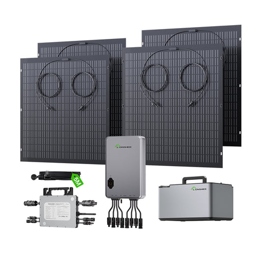 Balkon-energiecentrale 800W flexibele zonnenset met 4 x 200 W zonnepanelen, omvormer 800W, 1600W Smart Hub en 1024WH Power Box