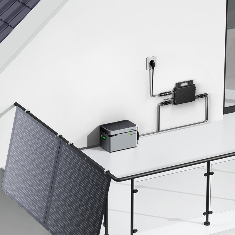 Balkon-energiecentrale 800W flexibele zonnenset met 4 x 200 W zonnepanelen, omvormer 800W, 1600W Smart Hub en 1024WH Power Box