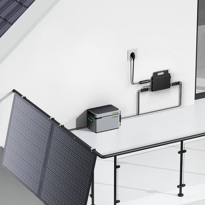 Balkon-energiecentrale 800W flexibele zonnenset met 4 x 200 W zonnepanelen, omvormer 800W, 1600W Smart Hub en 1024WH Power Box