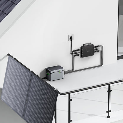 Balkon-energiecentrale 800W flexibele zonnenset met 4 x 200 W zonnepanelen, omvormer 800W, 1600W Smart Hub en 1024WH Power Box