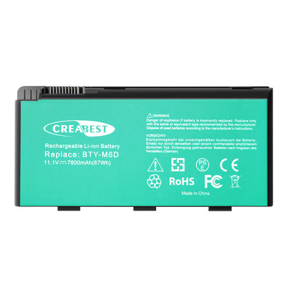 11.1V BTY-M6D 7.8Ah Batterij Voor MSI GT70 GX660 GT660 GT660R GT660R GT680 GT683
