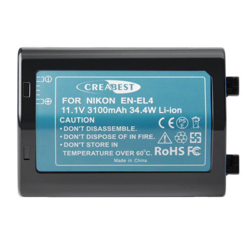 3100mAh EN-EL4-accu voor Nikon EN-EL4e F6 D2X D2Xs D2H D2Hs D3 D3S D3X EN-EL4a