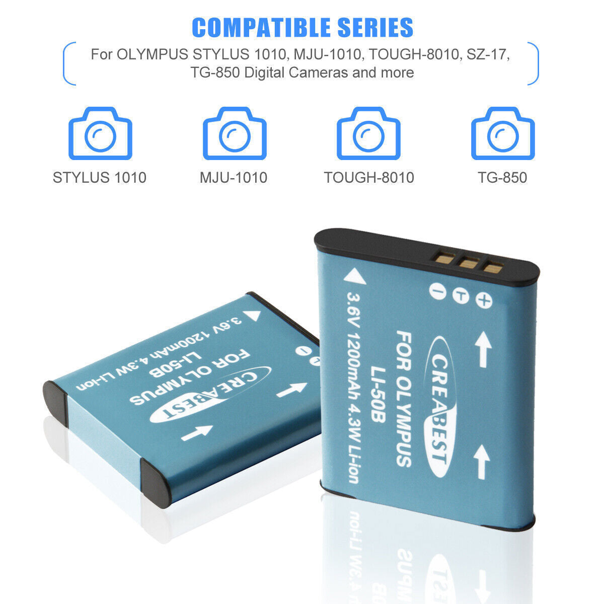 2x USB-oplader voor Li-50B-batterij voor Olympus SZ-30 SZ-20 XZ-10 SP-800UZ SP-815UZ
