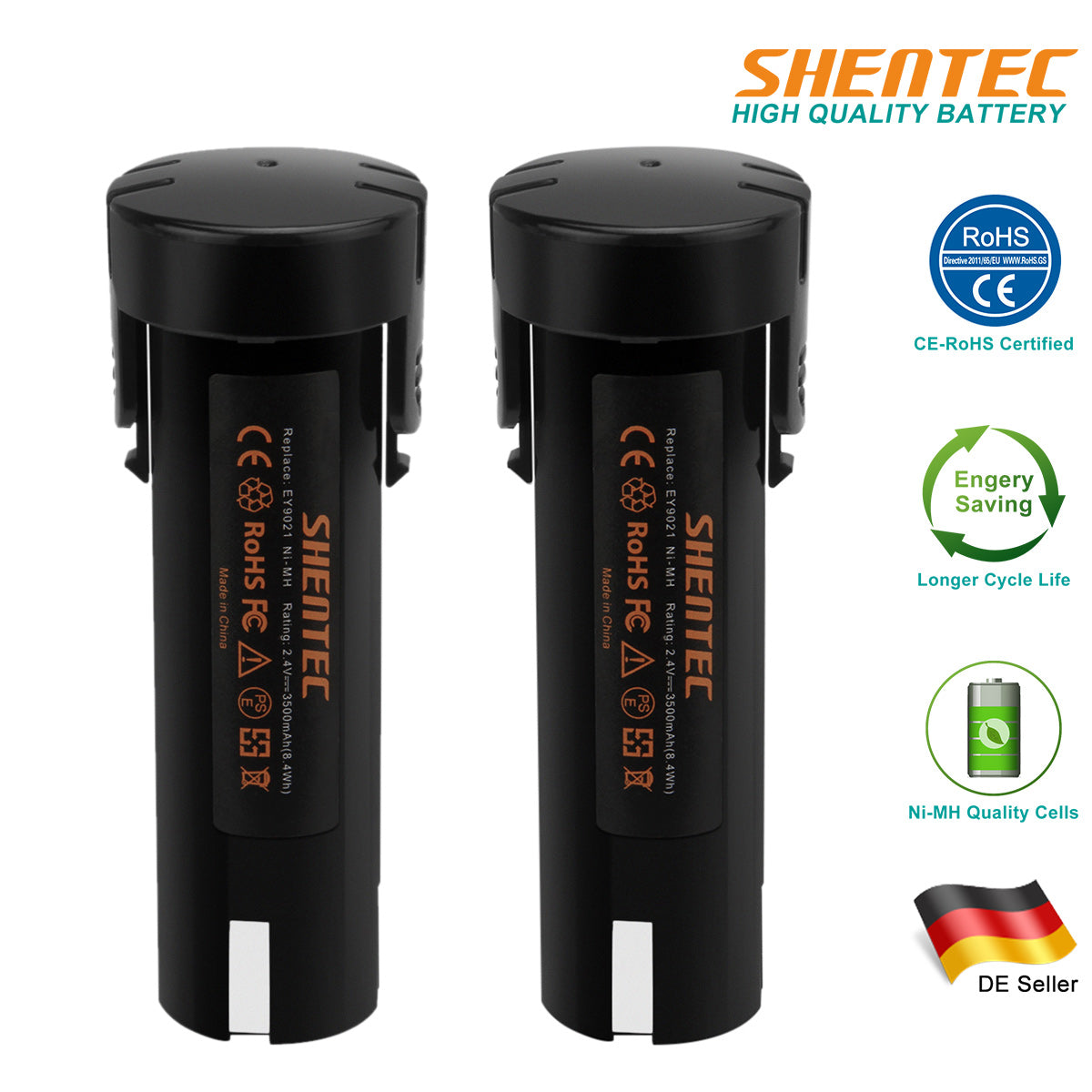 SHENTEC 3500mAh 2.4V Ni-MH Vervangende Batterij voor PANASONIC EY9021 EY3652 EY6220DR EY3652DR EY503B