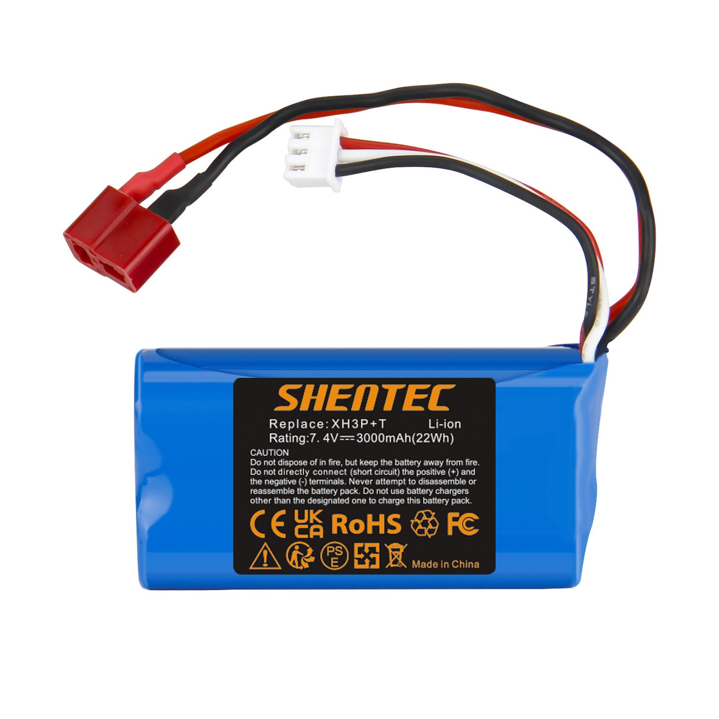 SHENTEC 7.4V 3.0Ah Li-ion-accu XH3P+T Plug voor WLtoys 12401 12402 12403 RC-auto