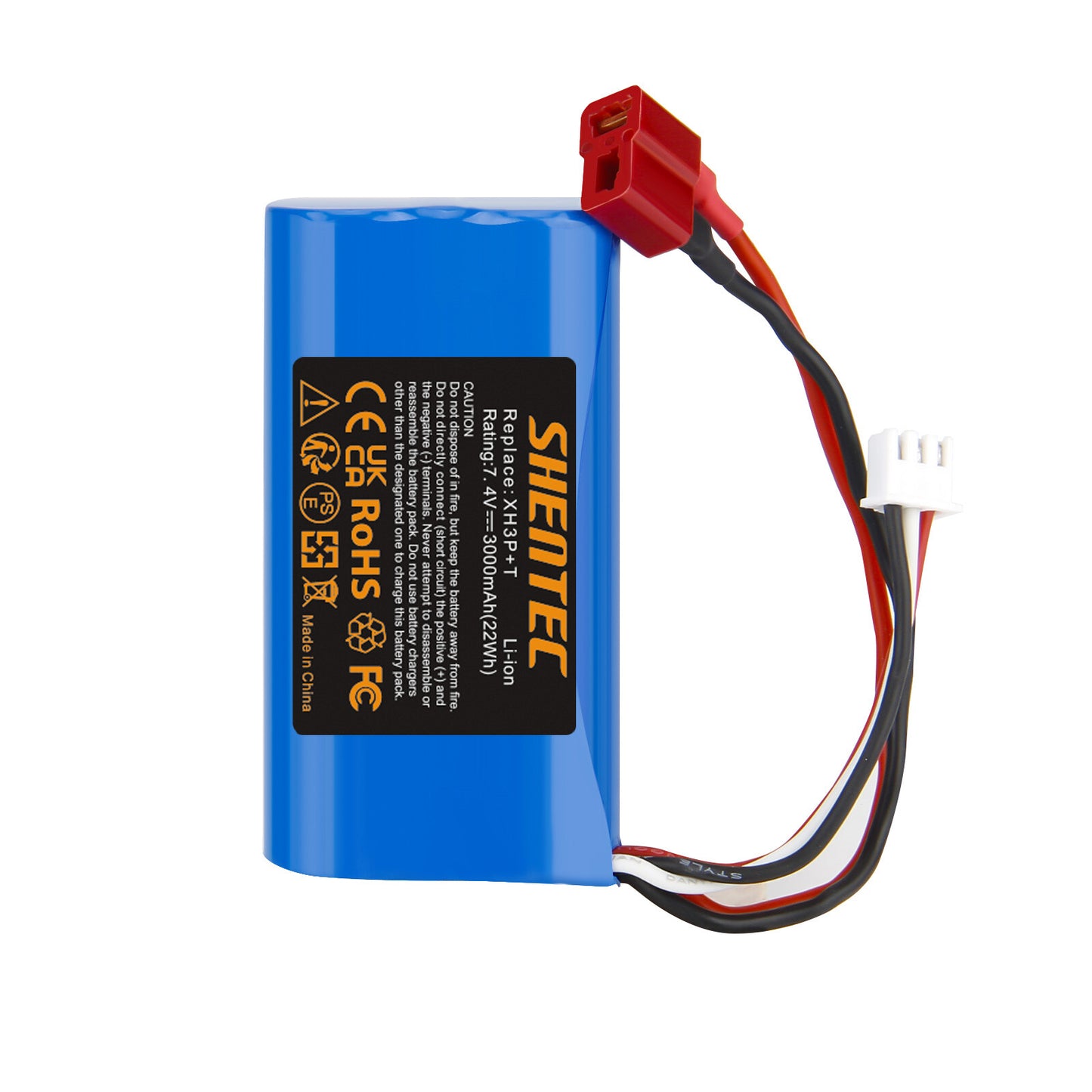 SHENTEC 7.4V 3.0Ah Li-ion-accu XH3P+T Plug voor WLtoys 12401 12402 12403 RC-auto