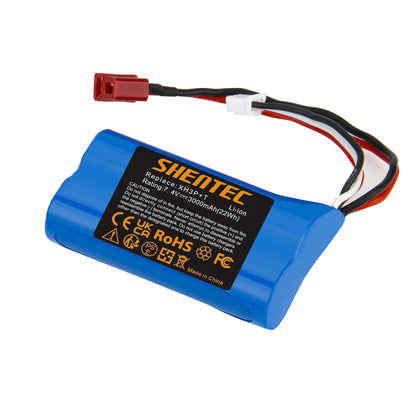 SHENTEC 7.4V 3.0Ah Li-ion-accu XH3P+T Plug voor WLtoys 12401 12402 12403 RC-auto