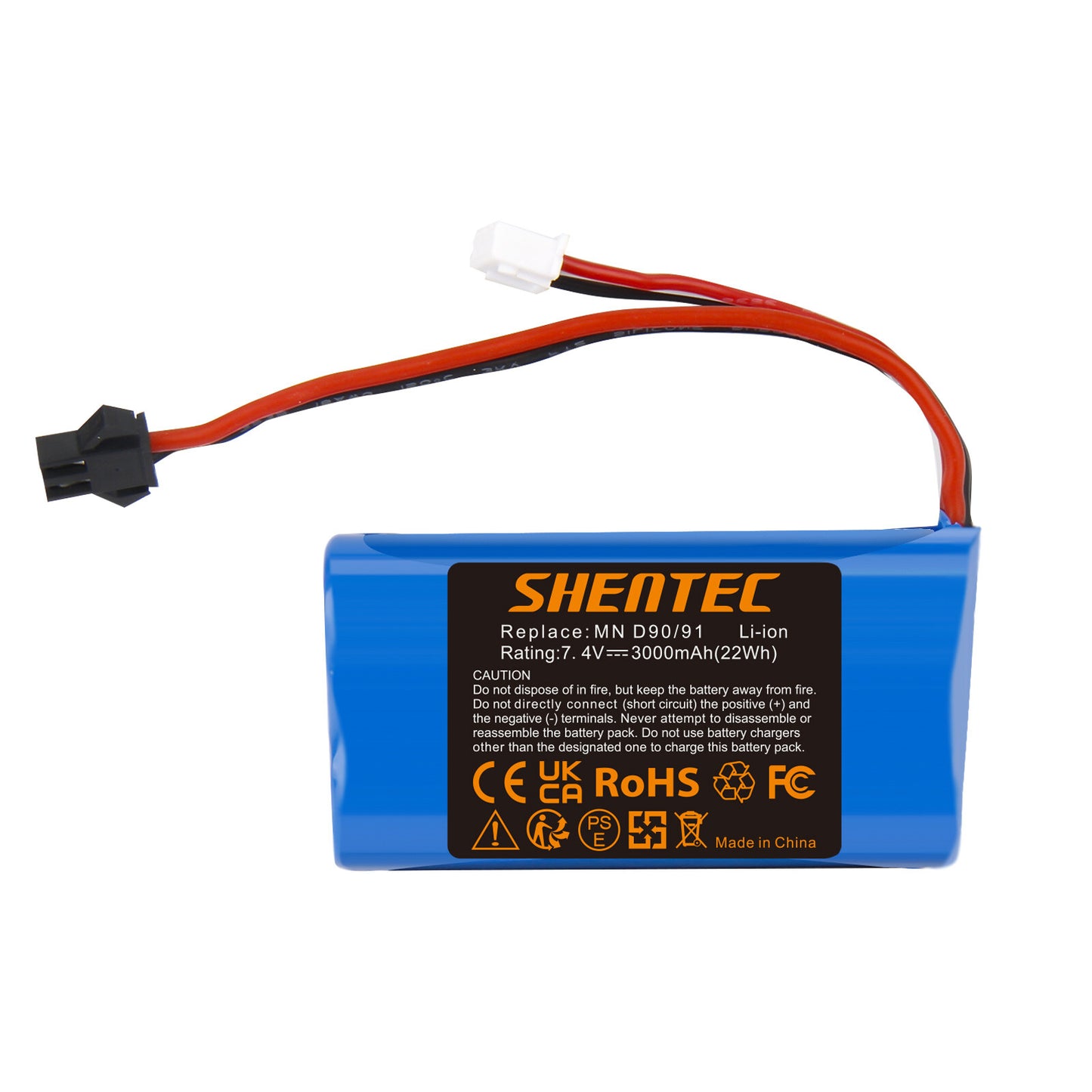SHENTEC 3Ah 7.4V LI-IONBATTERIJ VOOR MN D90/91 MN 99/99S RC-AUTO MODEL H101 H105 RC