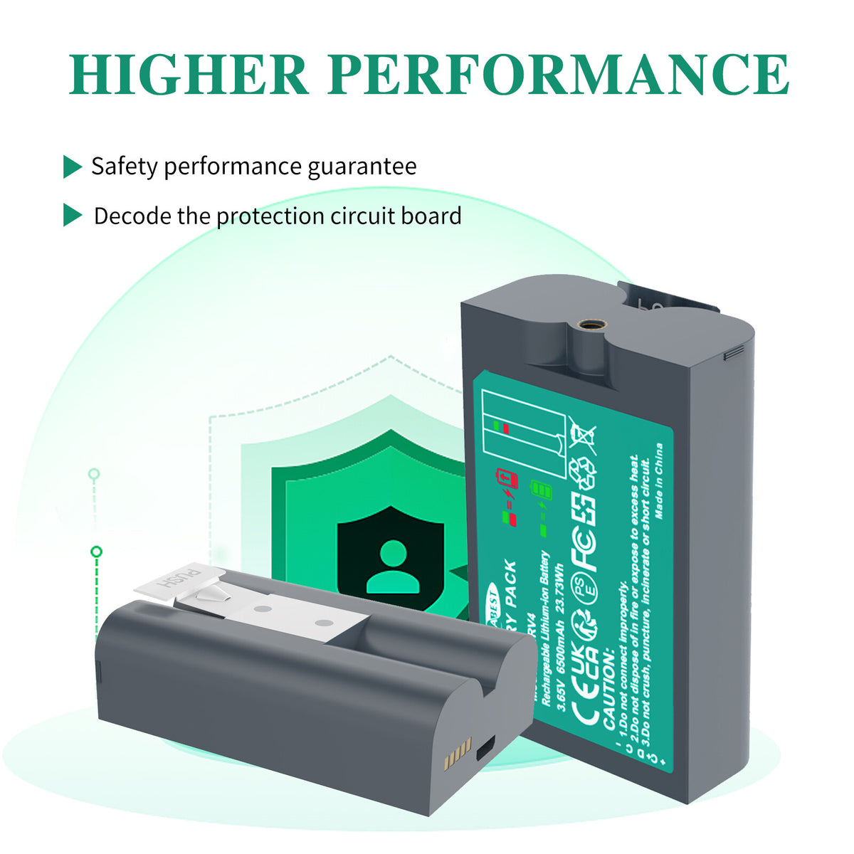 SHENTEC 6400mAh V4 oplaadbare batterij voor Ring Video Doorbell 2, 3 en 4, Spotlight en Stick Up