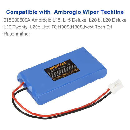 SHENTEC Li-ion accu voor grasmaaier, compatibel met Ambrogio Wipers Techline 015E00600A Ambrogio L15,L15 Deluxe,L20 b,L20 Deluxe,L20 Twenty, L20e Lite,i70,i100S,i130S,Next Tech D1