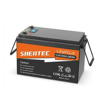 SHENTEC 12V 200Ah LITHIUM LiFePO4 BATTERIJ VOOR BOOT EN CAMPER 6000+ CYCLI