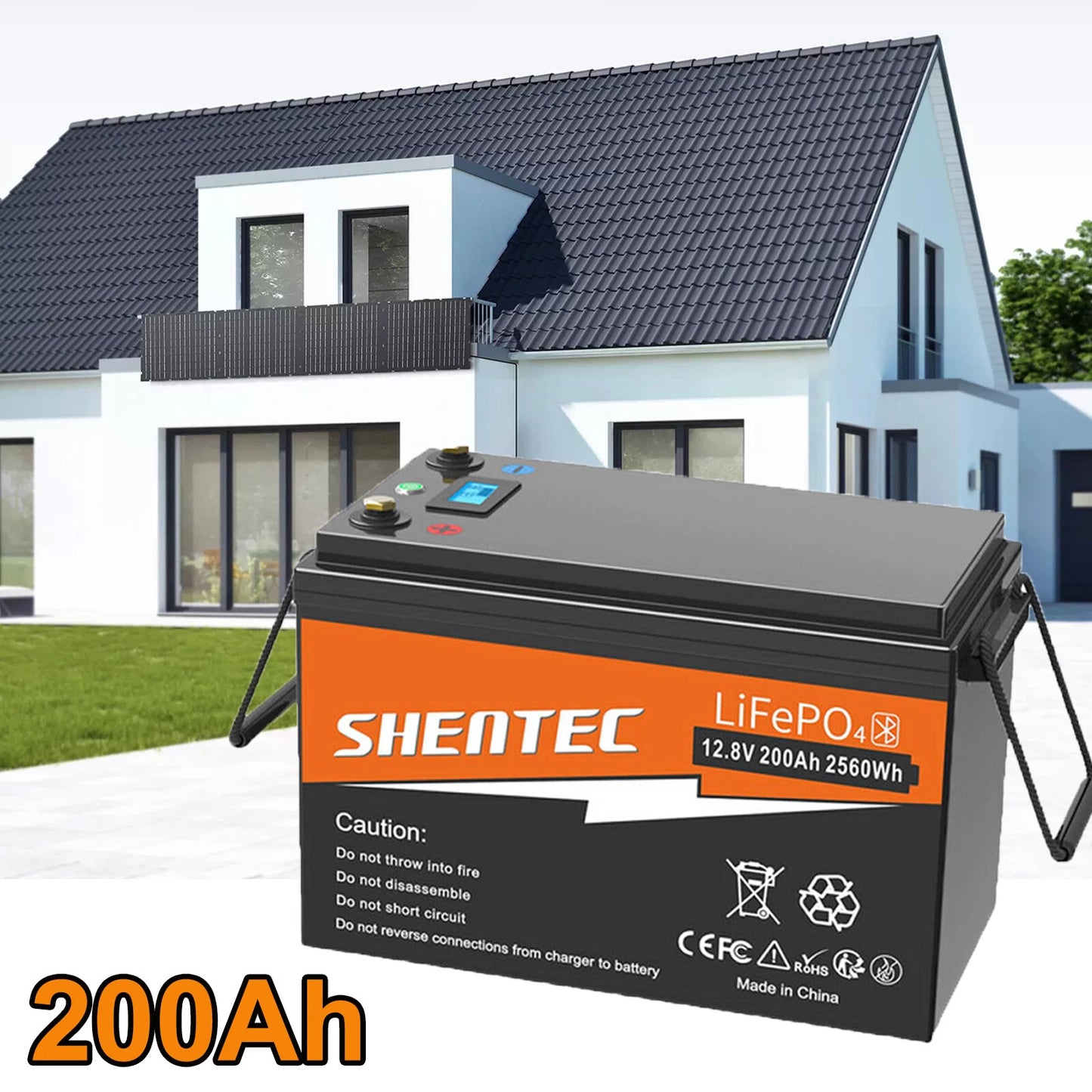 SHENTEC 12V 200Ah LITHIUM LiFePO4 BATTERIJ VOOR BOOT EN CAMPER 6000+ CYCLI