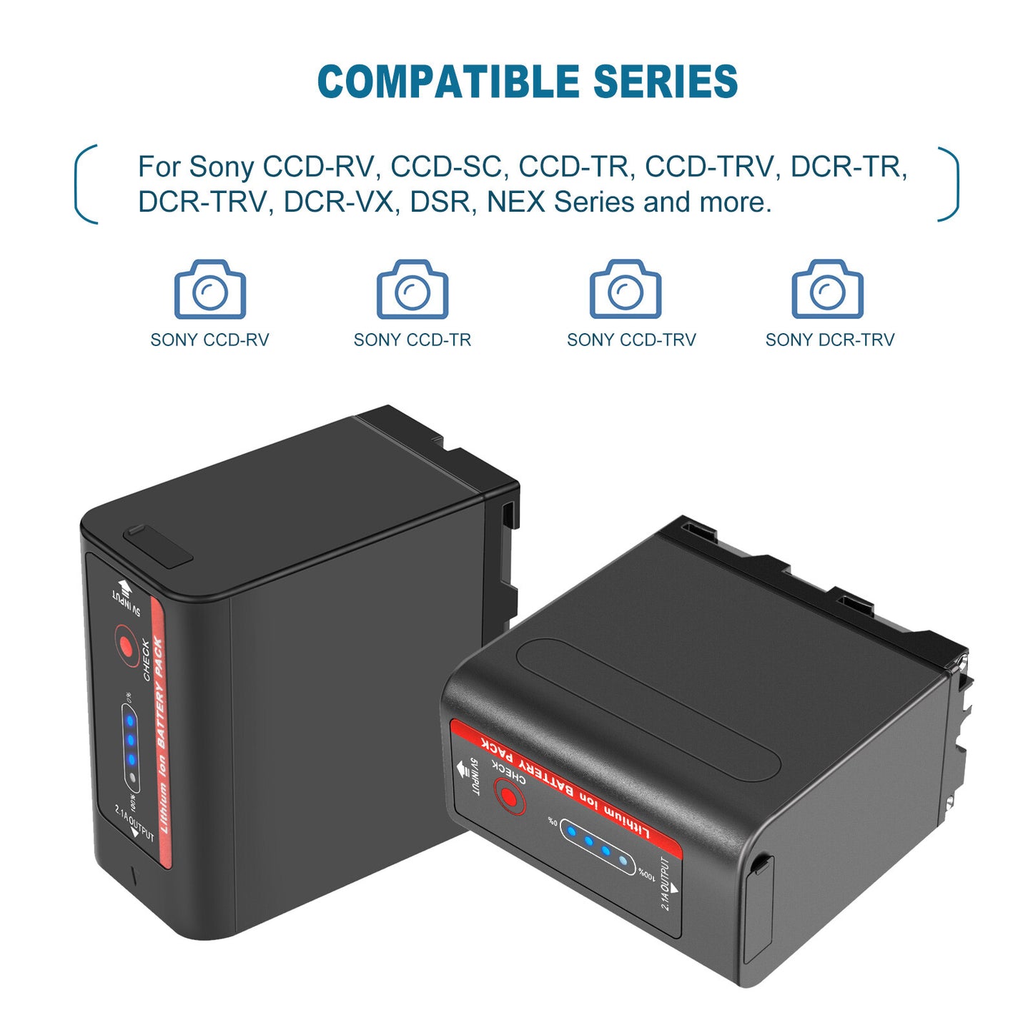 2X 7.4V NP-F970 10500mAh-batterij voor Sony NP-F930 F950 NP-F530 F960 NP-F990