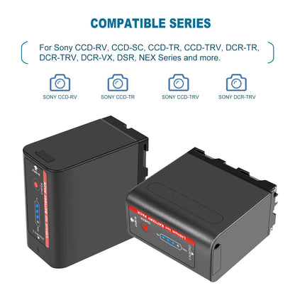 2X 7.4V NP-F970 10500mAh-batterij voor Sony NP-F930 F950 NP-F530 F960 NP-F990