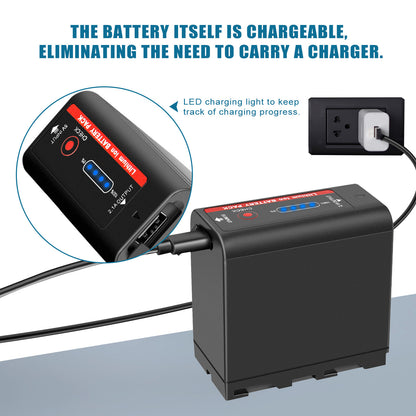 2X 7.4V NP-F970 10500mAh-batterij voor Sony NP-F930 F950 NP-F530 F960 NP-F990