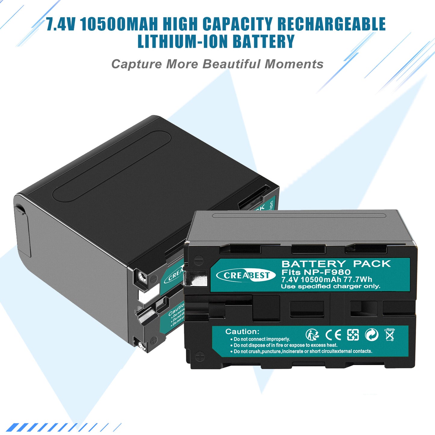 2X 7.4V NP-F970 10500mAh-batterij voor Sony NP-F930 F950 NP-F530 F960 NP-F990