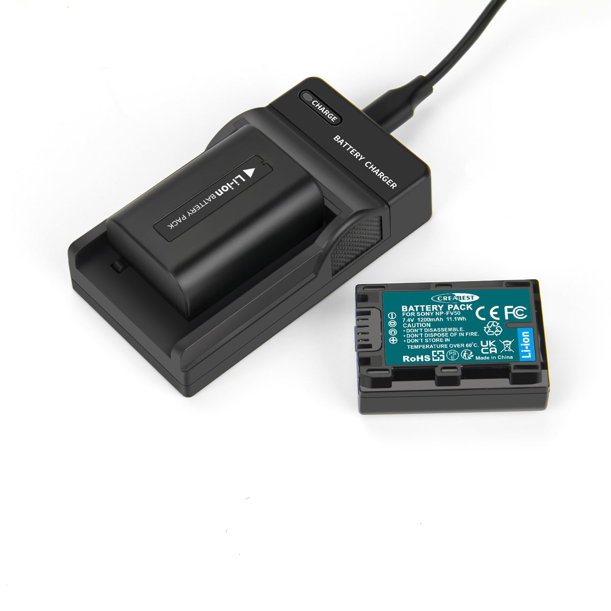 2x NP-FV50 NP-FV30 NP-FV70 Battery + Charger For Sony NP-FV100 NP-FV90 HDR-CX110