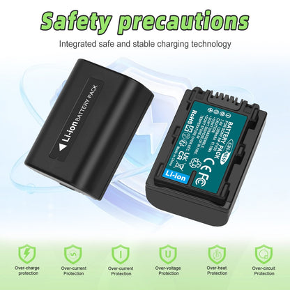 2x NP-FV50 NP-FV30 NP-FV70 Battery + Charger For Sony NP-FV100 NP-FV90 HDR-CX110