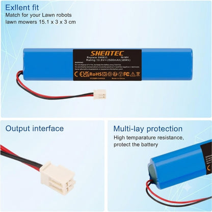 SHENTEC 2500mAh vervangende batterij voor Velux 946933 rolluikaandrijving, SSL zonne-rolluiken, zonne-rolluiken