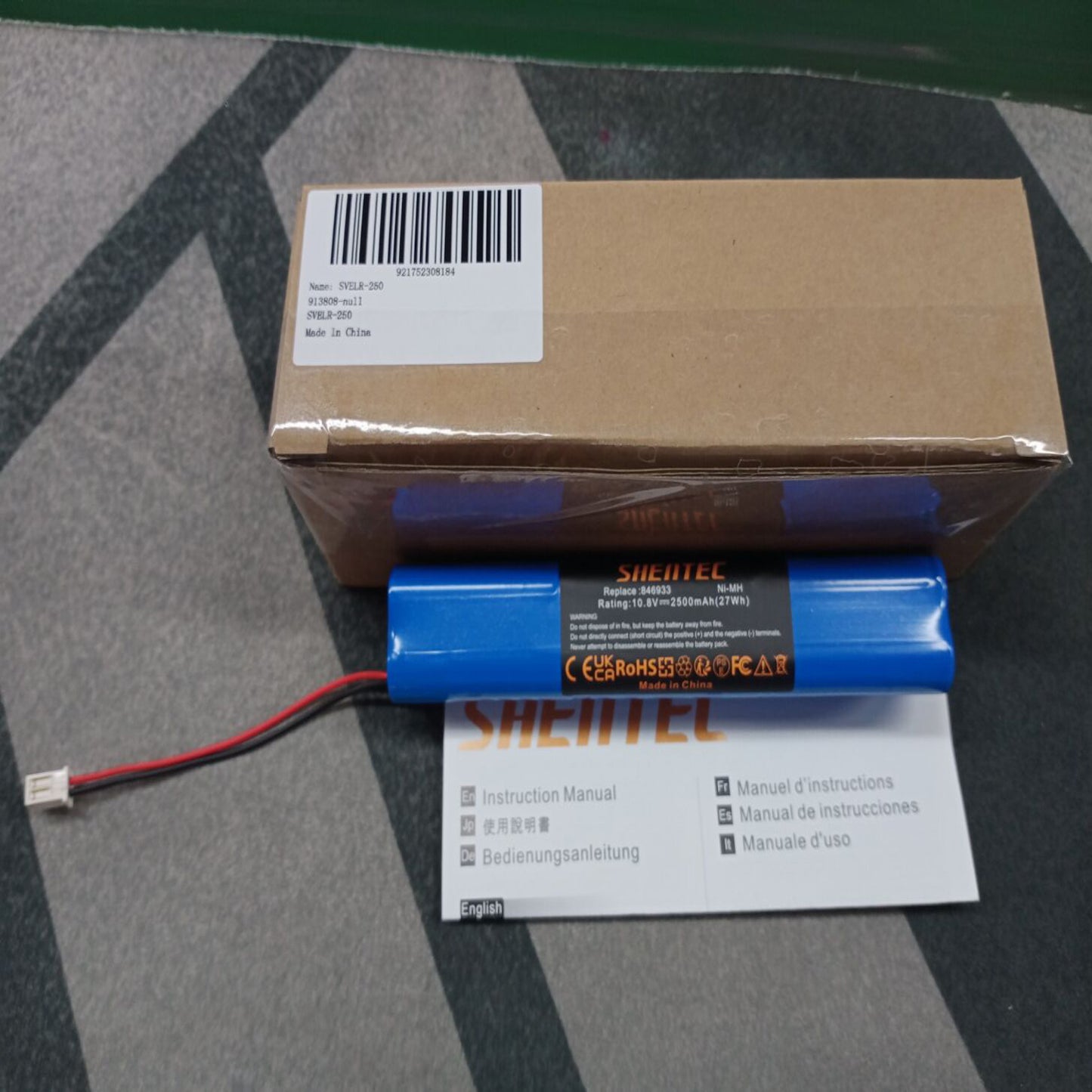 SHENTEC 2500mAh vervangende batterij voor Velux 946933 rolluikaandrijving, SSL zonne-rolluiken, zonne-rolluiken