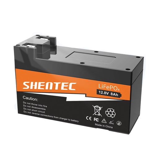 SHENTEC 8Ah 12.8V BMS LiFePO4-accu voor boot, camper, zonne-energie, caravan, kampeerbusjes, off-grid golf