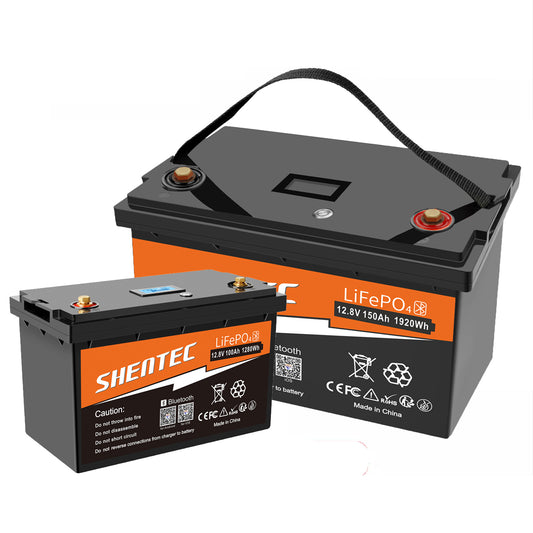 SHENTEC 12/24V 100/150/200/300Ah LiFePO4-accu met BMS voor zonneboot, off-grid RV