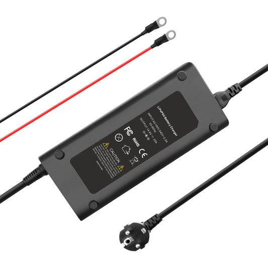 SHENTEC 14.6V 20A LiFePO4-batterijlader voor 12V lithium-ijzerfosfaataccu's met M8-aansluitingen en krokodilklemmen