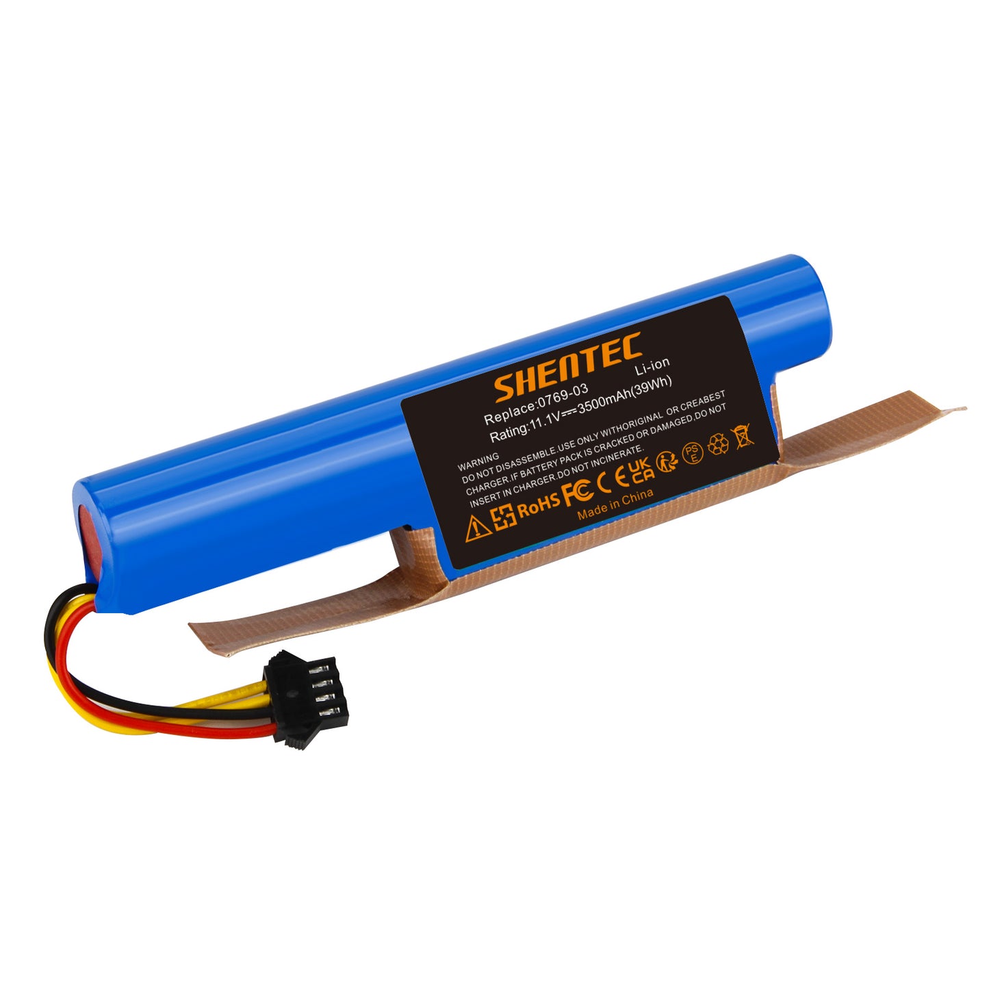 SHENTEC 10.8V 3.5Ah Li-ion Vervangbare Batterij Voor Vileda VR 102, VR One, VR 201 PetPro, VR 303, 0769-03