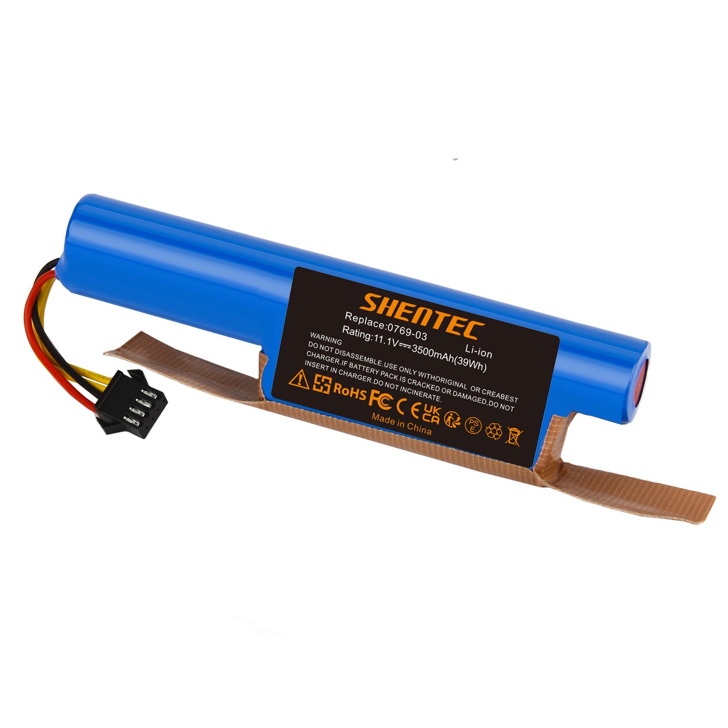 SHENTEC 10.8V 3.5Ah Li-ion Vervangbare Batterij Voor Vileda VR 102, VR One, VR 201 PetPro, VR 303, 0769-03