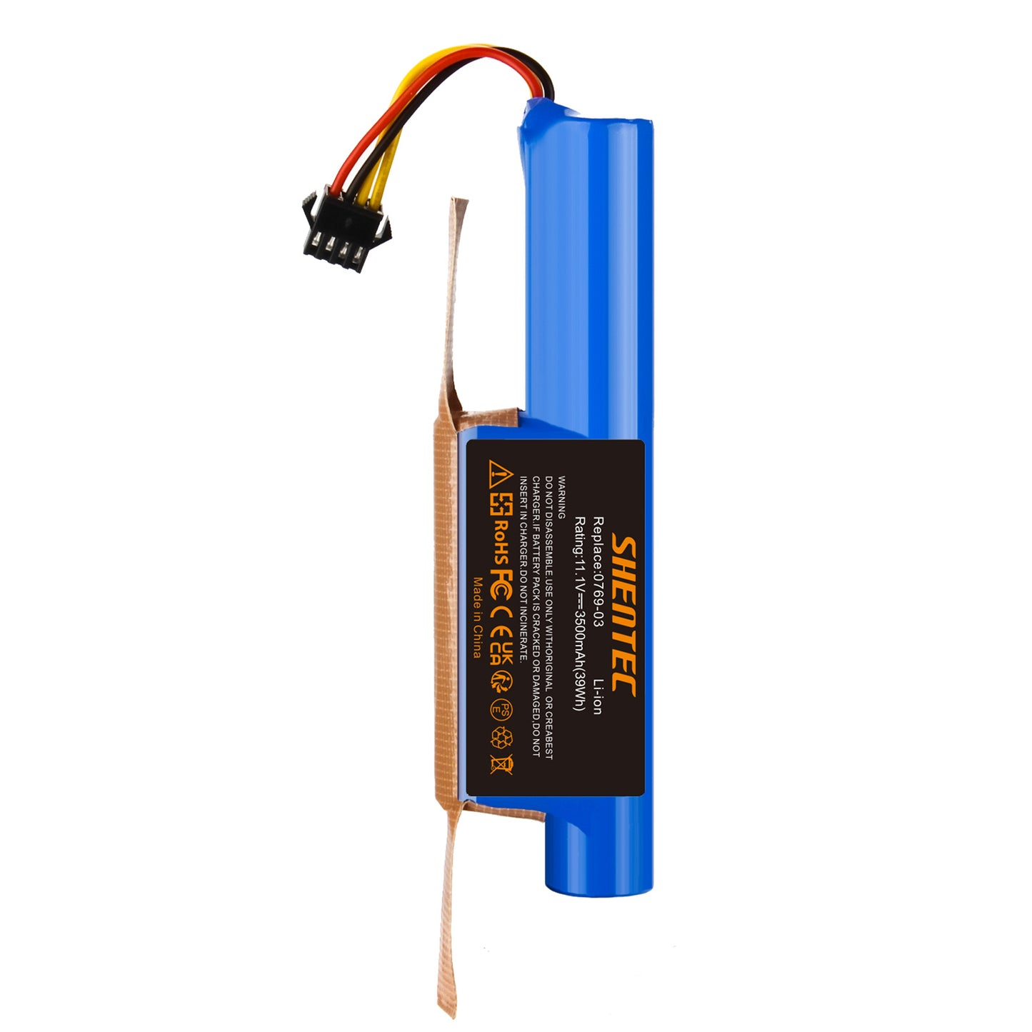 SHENTEC 10.8V 3.5Ah Li-ion Vervangbare Batterij Voor Vileda VR 102, VR One, VR 201 PetPro, VR 303, 0769-03