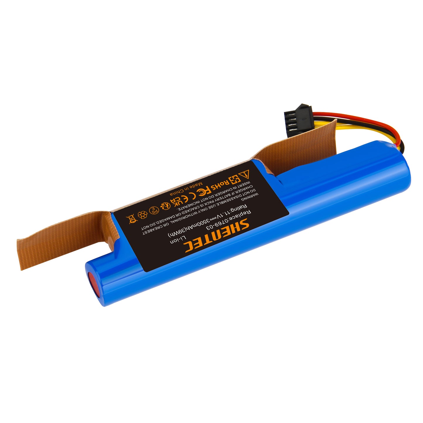 SHENTEC 10.8V 3.5Ah Li-ion Vervangbare Batterij Voor Vileda VR 102, VR One, VR 201 PetPro, VR 303, 0769-03