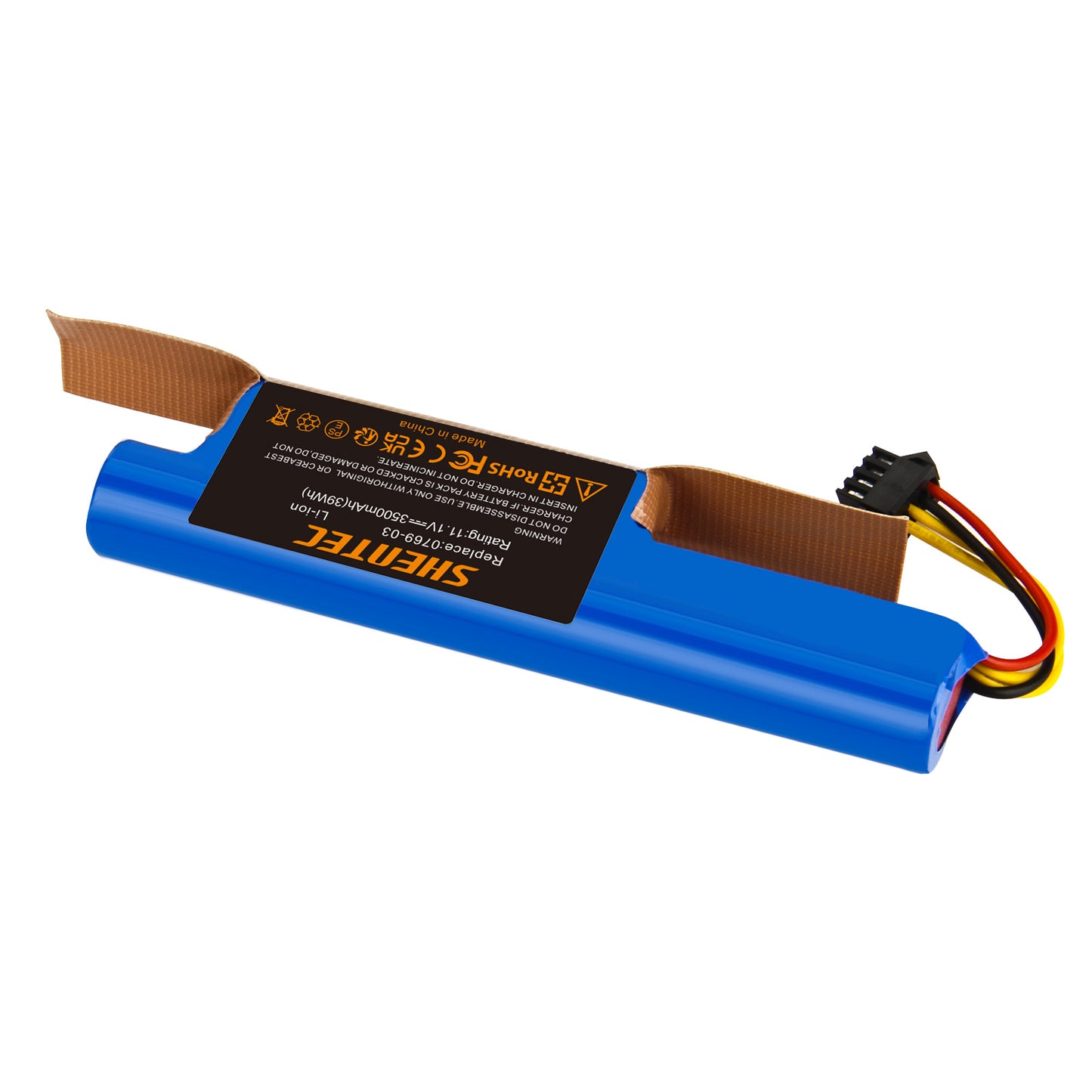 SHENTEC 10.8V 3.5Ah Li-ion Vervangbare Batterij Voor Vileda VR 102, VR One, VR 201 PetPro, VR 303, 0769-03