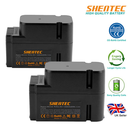 SHENTEC PLG 2 STUKS 3.0AH 28V Li-ion ACCU VOOR Worx WG790E WG754E WG794E WG755E WA3225 WA3565