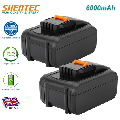 SHENTEC 2 X 20V 6Ah vervangingsaccu voor Worx WA3551.1 WA3553 WA3516 WA3572 WG259E.9 WG169E