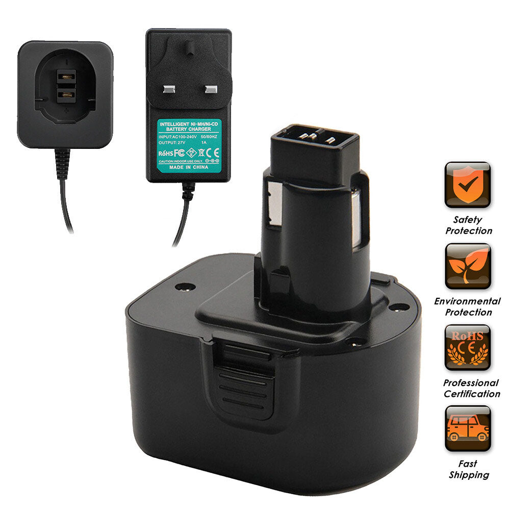 SHENTEC 3500mAh Ni-MH-accu + oplader voor Dewalt DC9071 DE9074 DE9075 DW9072 DW9071 DE9037