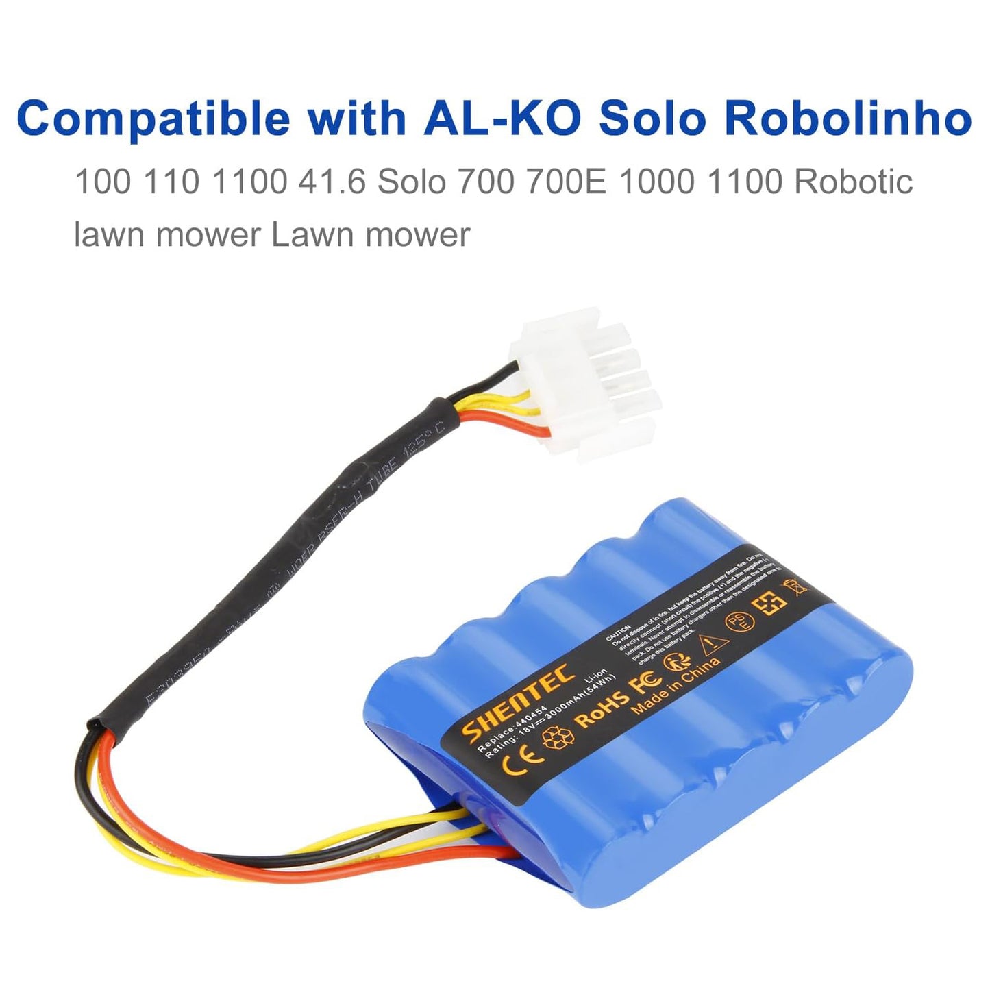 SHENTEC 18V 3000mAh accu voor AL-KO Solo Robolinho robotmaaier 100 110 1100 41.6 Solo 700 700E 1000 1100